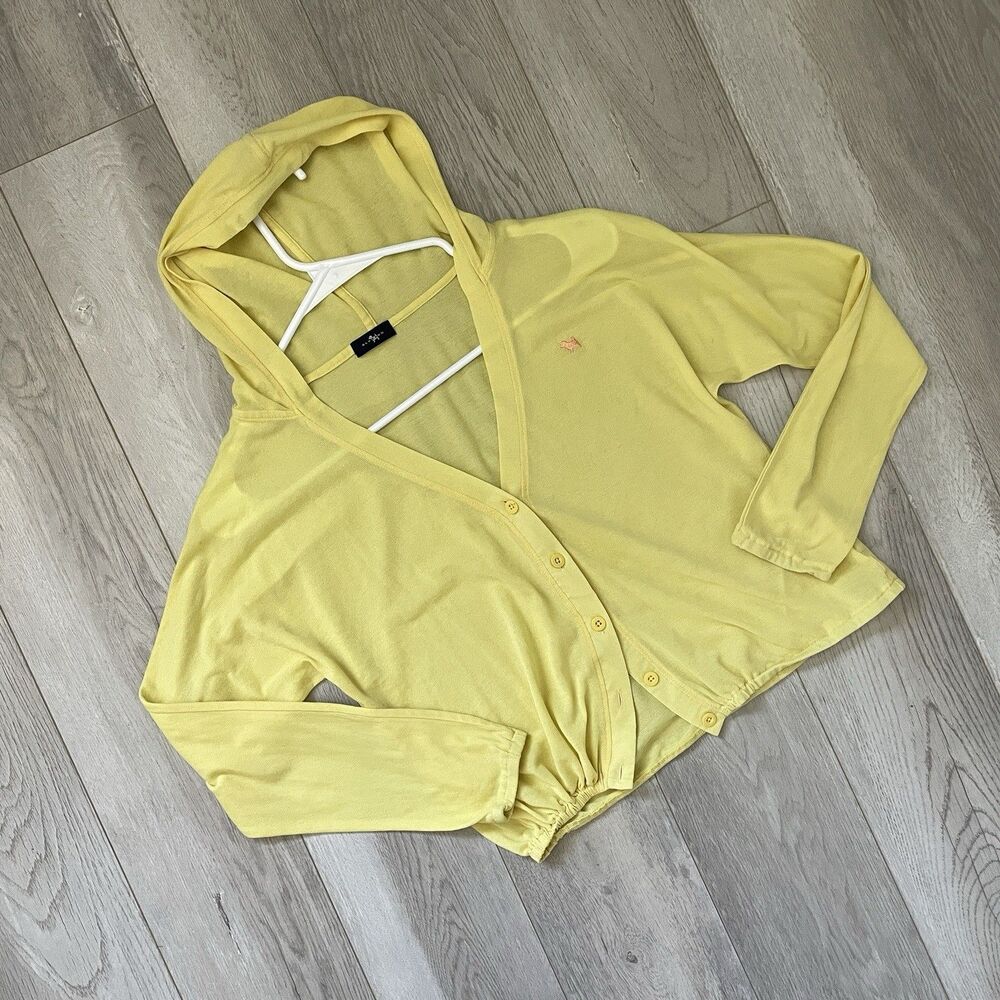 Y2K Crop Cardigan Hoodie sheer long sleeve womens Yellow (xsmall) southern chic